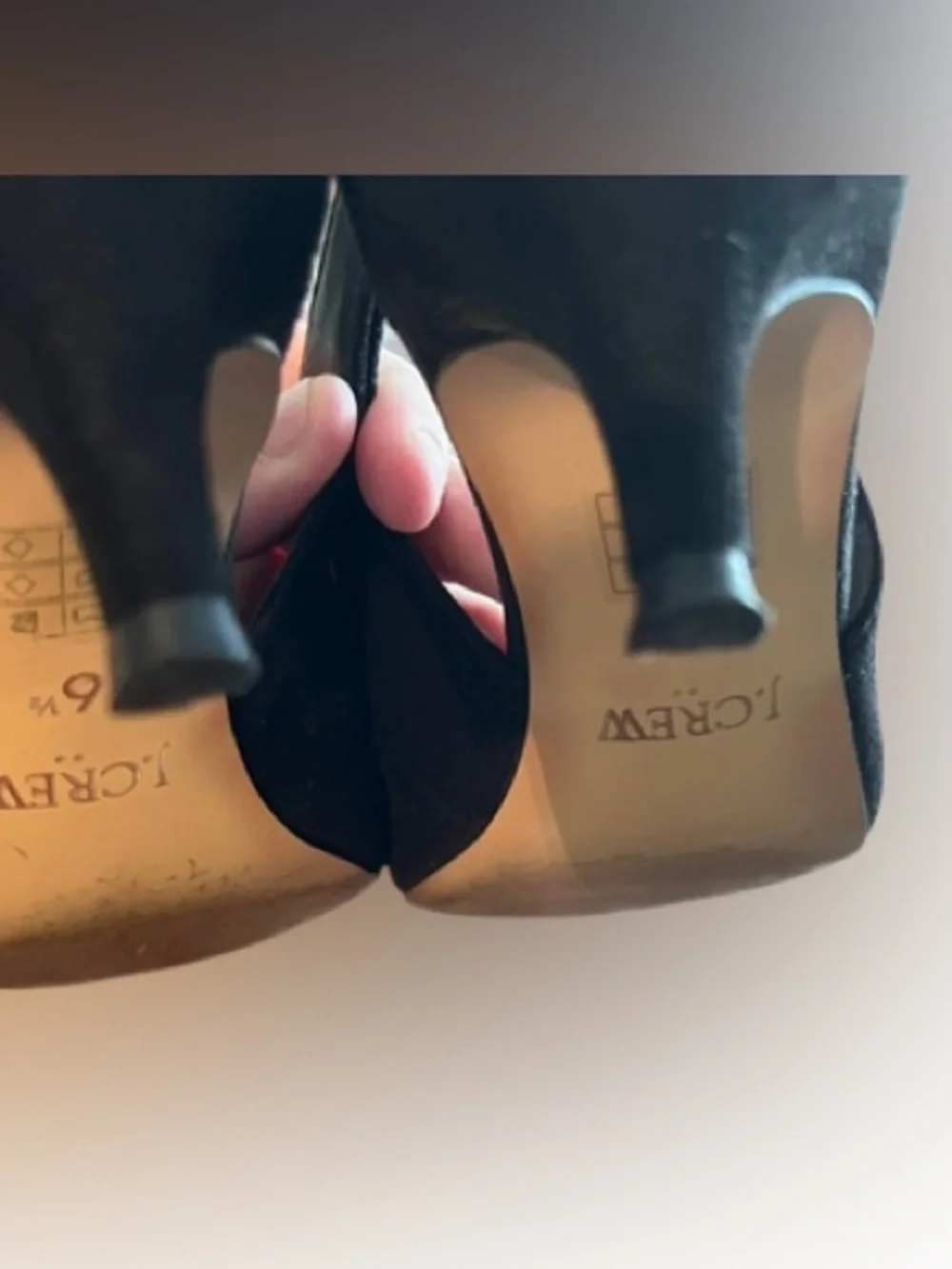 J Crew Black Velveteen Tall Kitten Heels 6.5